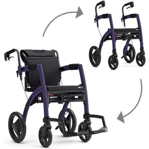 Rollz Motion 2 Rollator and Wheelchair in One - Standard - Dark Purple