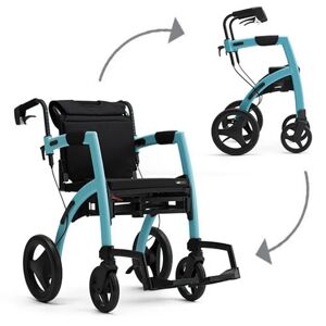 Rollz Motion 2 Rollator and Wheelchair in One - Small Size - Island Blue