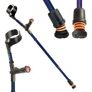 Flexyfoot Comfort Grip Double Adjustable Crutch - Blue - Left