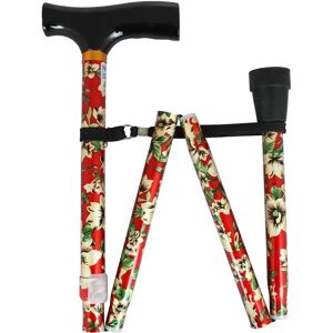 NRS Healthcare  Folding Walking Sticks - Red Floral