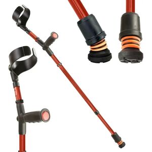 Flexyfoot Soft Grip Double Adjustable Crutch - Red