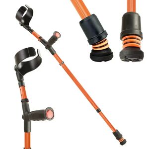 Flexyfoot Soft Grip Double Adjustable Crutch - Orange