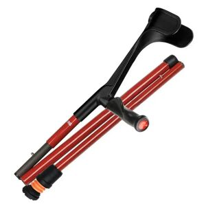 Flexyfoot Carbon Fibre Comfort Grip Folding Crutch - Red - Left