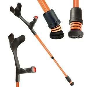 Flexyfoot Comfort Grip Open Cuff Crutch - Orange - Left