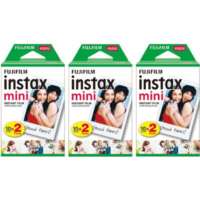 Fujifilm Instax Mini Instant Photo Film - White, 60 Shot Pack Fujifilm Instax Mini Instant Photo Film - White, 60 Shot Pack