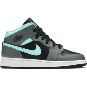 Nike Kids Jordan 1 Mid Grey Aqua (Gs) - Size: UK 3- EU 35.5 - Size: UK 3- EU 35.5- - black - Kids - Size: UK 3- EU 35.5- US 3.5Y