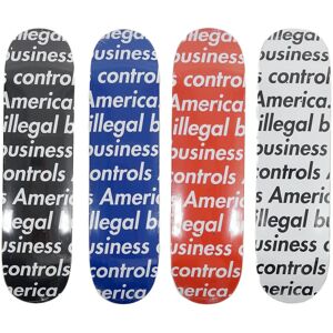 Supreme Illegal Business Skateboard Deck Black/Blue/Red/White Set - Size: - - multicolour - Size: -