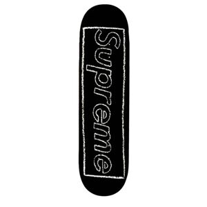 Supreme Kaws Chalk Logo Skateboard Deck Black - Black