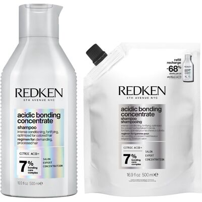 Redken Acidic Bonding Concentrate Bond Repair Shampoo 500ml & Refill P Redken Acidic Bonding Concentrate Bond Repair Shampoo 500ml & Refill P