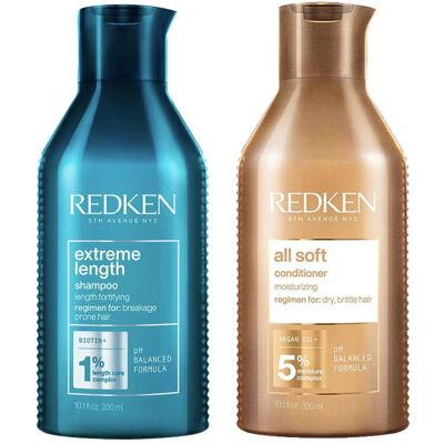 Redken Extreme Length Shampoo 300ml & All Soft Conditioner 300ml Duo Redken Extreme Length Shampoo 300ml & All Soft Conditioner 300ml Duo