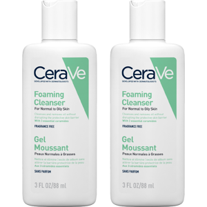 CeraVe Travel Size Foaming Cleanser for Oily Skin 88ml Double CeraVe Travel Size Foaming Cleanser for Oily Skin 88ml Double