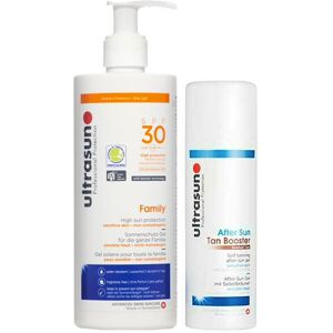 Ultrasun Super Sensitive Family SPF30 400ml & Aftersun Tan Booster 150