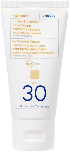 Korres Yoghurt Tinted Sunscreen Face Cream SPF30 50ml