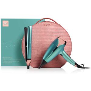 ghd Deluxe Straightener & Dryer Gift Set Platinum+  & Helios® in Jade