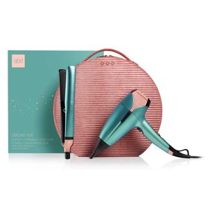 ghd Deluxe Straightener & Dryer Gift Set Platinum+  & Helios® in Jade