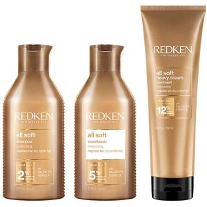 Redken All Soft Shampoo 300ml, Conditioner 300ml & Heavy Cream 250ml P