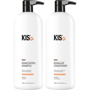 KIS KeraControl Shampoo 1000ml and KeraGlide Conditioner 1000ml Duo Su