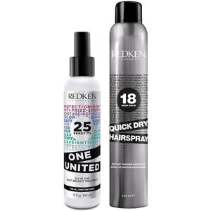 Redken One United Elixir 150ml & Redken Quick Dry Hairspray 400ml Duo