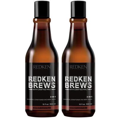 Redken Brews 3-in-1 Shampoo, Conditioner & Body Wash 300ml Double Redken Brews 3-in-1 Shampoo, Conditioner & Body Wash 300ml Double