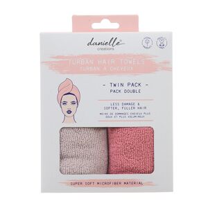 Upper Canada UK Turban Hair Towel 2PK-Grey & Pink