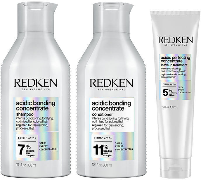 Redken Acidic Bonding Concentrate Shampoo, Conditioner and Leave-in Tr