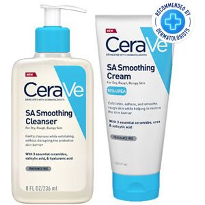 CeraVe SA Smoothing Cleanser 236ml & SA Smoothing Cream 177ml Duo