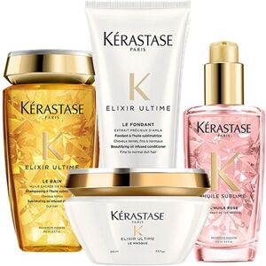 Kerastase Kérastase Elixir Ultime Bain 250ml, Soin 200ml, Masque 200ml & Rose 1