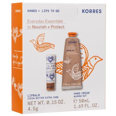 Korres Almond Nut Hand Cream + Cocoa Butter Lip Balm Korres Almond Nut Hand Cream + Cocoa Butter Lip Balm