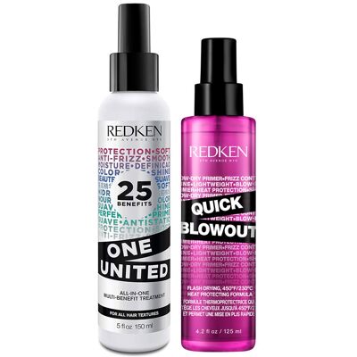 Redken One United Multi-Benefit Treatment 150ml & Quick Blowout 125ml Redken One United Multi-Benefit Treatment 150ml & Quick Blowout 125ml