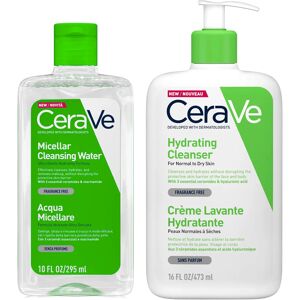 CeraVe Micellar Water 295ml + Hydrating Cleanser 436ml (Double Cleansi