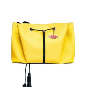 Donna May London Donna May Sunshine Yellow Faux Leather Lay Flat Makeup Bag