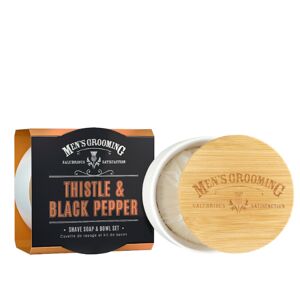 Scottish Fine Soaps Thistle & Black Pepper Shave Soap & Bowl Set