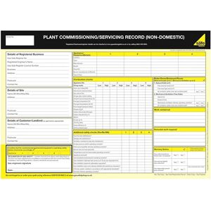 Officially Licensed Gas Safe Gas Safe Plant Commissioning/Servicing Record Non Domestic Pad