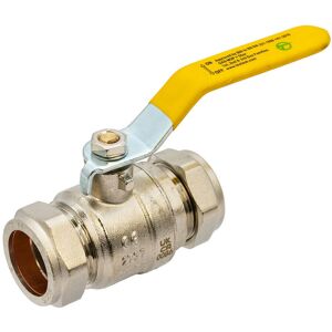Tesla 28mm Gas Ball Valve Full Bore Compression – Yellow Lever Tesla 28mm Gas Ball Valve Full Bore Compression – Yellow Lever