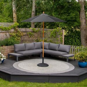 Kratos 2m Round Wooden Parasol in Grey