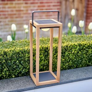 Harbour Lifestyle Luxor Floor Outdoor and Indoor Solar Lantern In Teak