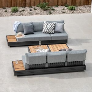 Harbour Lifestyle Panama 3 Seat Sofa with Sun Lounger Feature in Washed Grey