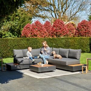 Harbour Lifestyle Panama Luxury Outdoor Corner Group Set in Charcoal