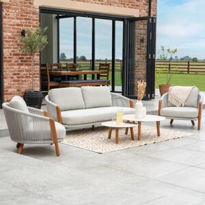 Harbour Lifestyle Merano 2 Seat Sofa Set and Coffee Tables in Latte