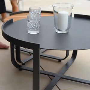 Harbour Lifestyle Bloom Coffee Table 80cm with Ceramic Top in Charcoal