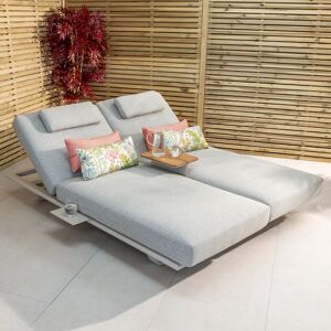 Harbour Lifestyle Hatia Double Sun Lounger with Side Table in Latte