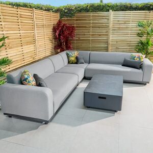 Harbour Lifestyle Luna Outdoor Fabric Corner Group Set with Coffee Table in Oyster Grey