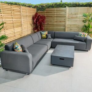 Harbour Lifestyle Luna Outdoor Fabric Corner Group Set with Coffee Table in Grey