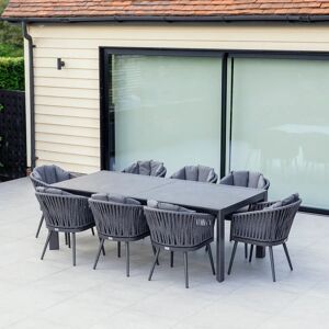 Harbour Lifestyle Monterrey 8 Seat Rope Extending Dining Set in Grey