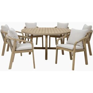 Harbour Lifestyle Quay 6 Seat Round Dining Set in Linen