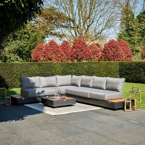 Harbour Lifestyle Panama Luxury Outdoor L-Shape Corner Group Set in Washed Grey