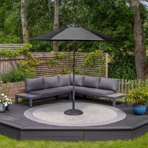 Harbour Lifestyle Triton 2.5m Round Aluminium Parasol in Grey