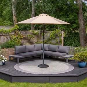 Harbour Lifestyle Triton 2.5m Round Aluminium Parasol in Khaki