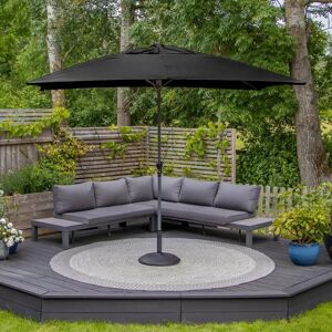 Harbour Lifestyle Triton 3m x 2m Rectangular Aluminium Parasol in Black