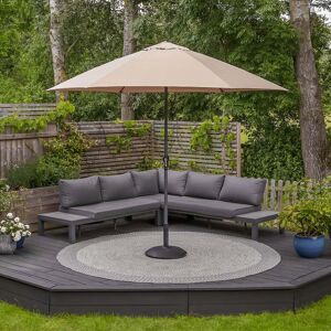 Harbour Lifestyle Triton 3m Round Aluminium Parasol in Khaki